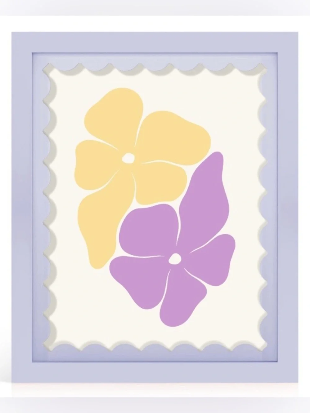 Decorative Picture Frame MDF Wood Real Glass Wavy Cardstock Mat 8x10” LAVENDER